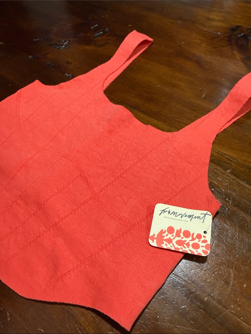 Women’s Red Square-Neck Crop Top